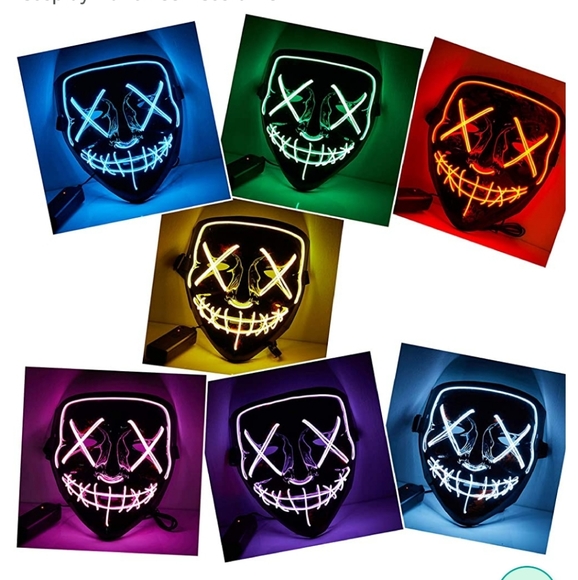 Glow/ light up Halloween/ cosplay Purge mask - Picture 5 of 6